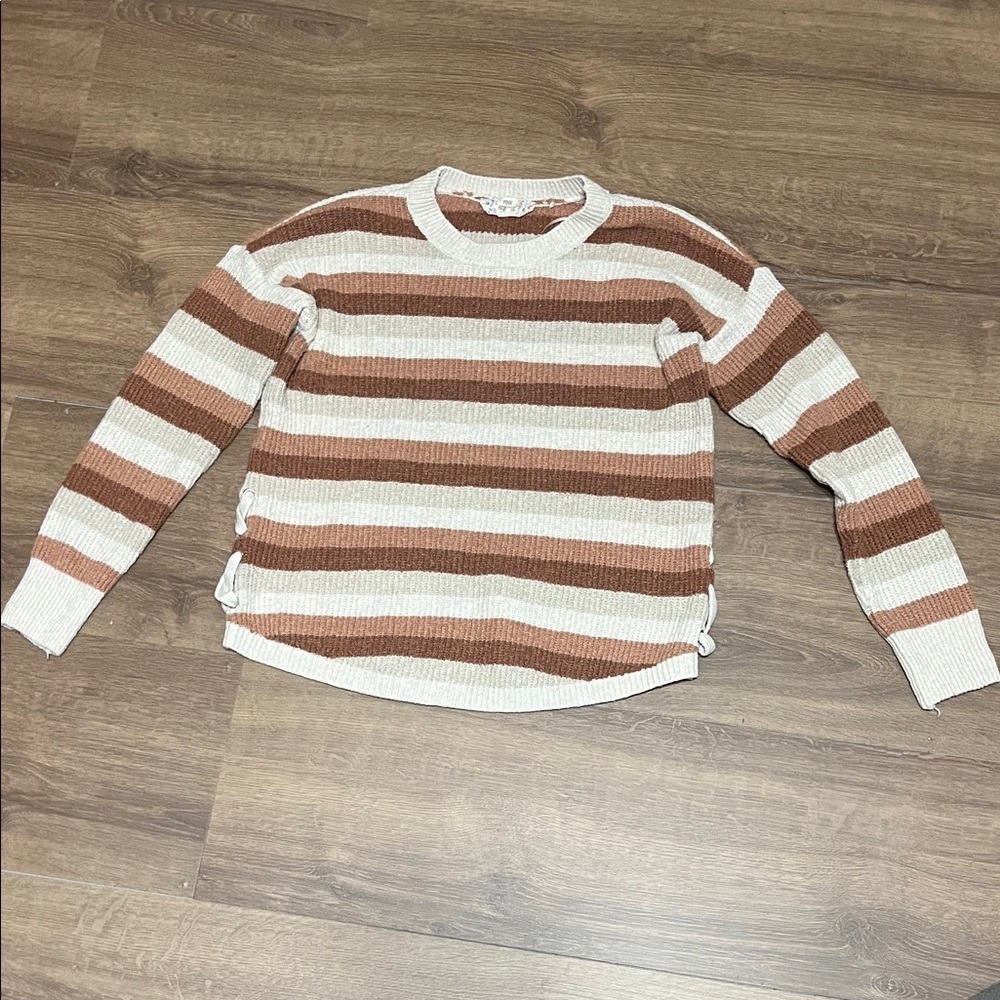 Pink Republic Brown and Cream Striped Sweater